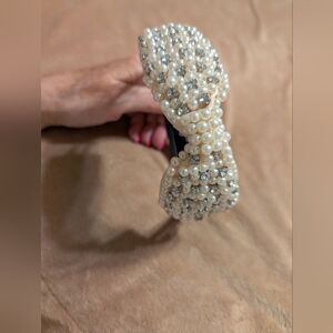 Beaded Faux Pearl & Rhinestones Headband